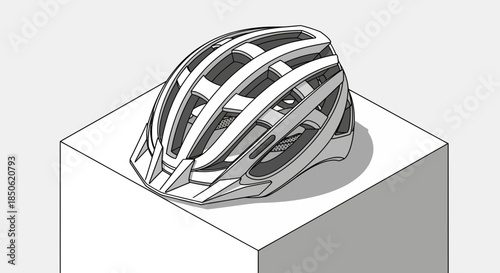 Stylish bicycle helmet on display, promoting safety and protection for cyclists looking for high-quality gear for their next outdoor adventure