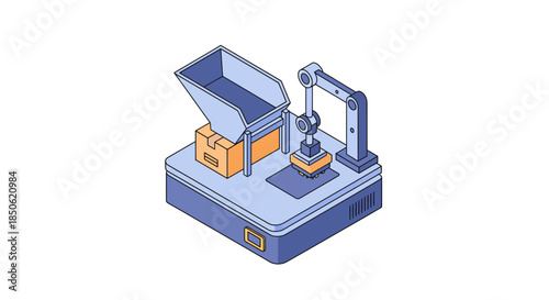 Streamlined automated production line using modern robotics for efficient manufacturing and packaging, offering a glimpse into the future of industry