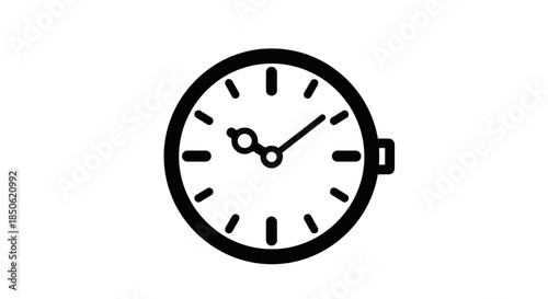 Simple clock icon for time management concepts and deadline reminders, perfect for presentations and websites, a minimalist design for projects
