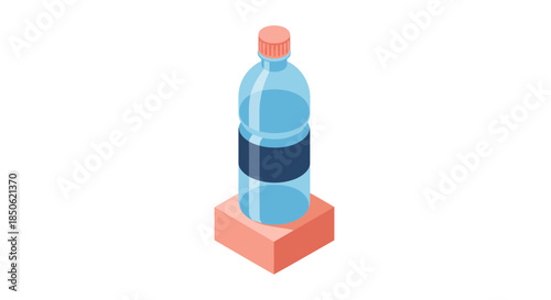 Stay hydrated with refreshing purified water, served in a sleek, modern bottle - perfect for healthy lifestyle campaigns and environmental awareness