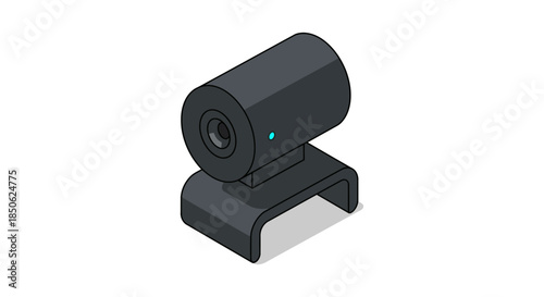 isometric webcam icon illustration of modern usb camera device for video conference online meeting remote work technology concepts