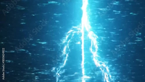 Electric rift cutting through still water