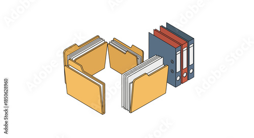 Colorful file organizers for office workspace and document management