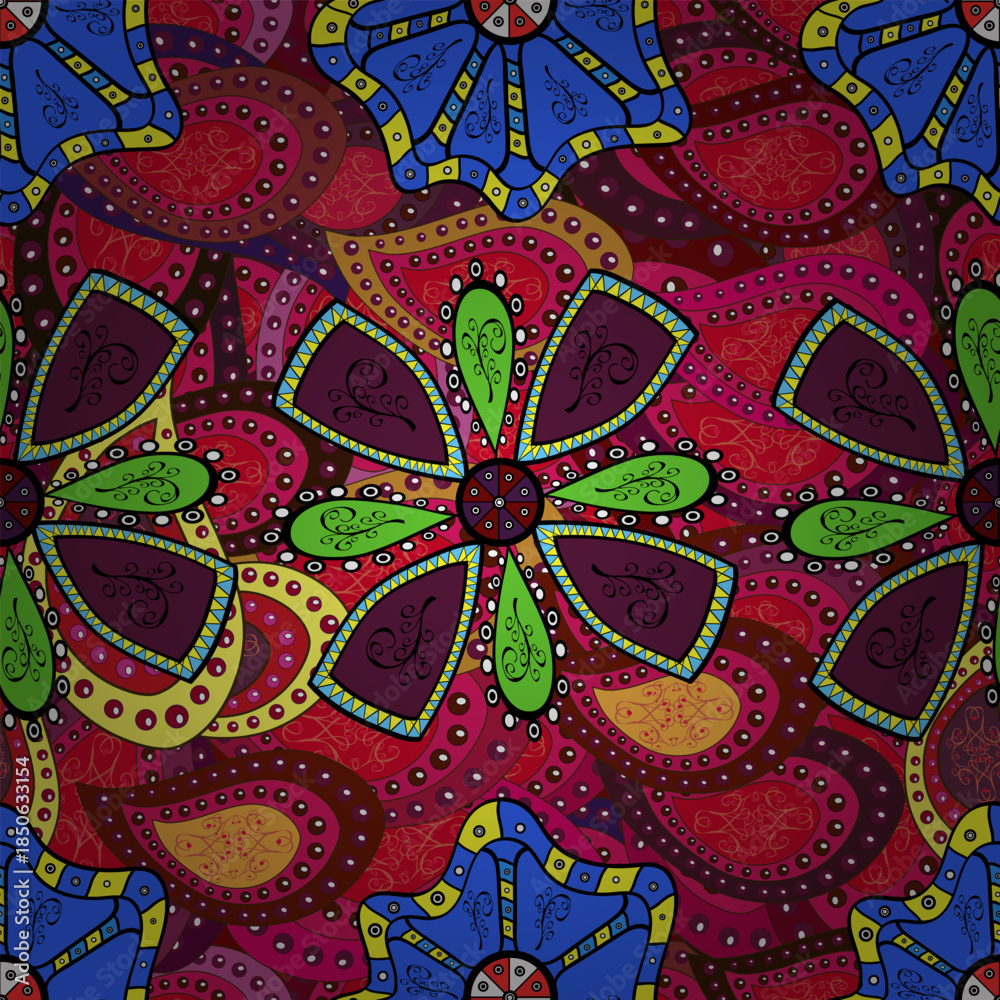Fototapeta premium seamless pattern with colorful flowers