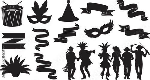 Vibrant Carnival Silhouettes for Party Decor