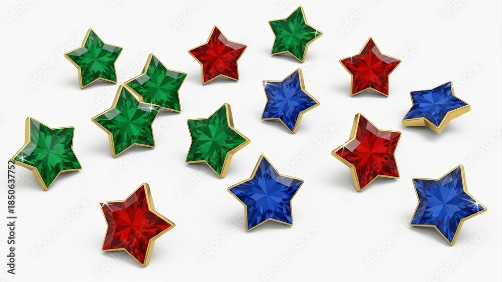 Obraz premium Collection of Colorful Star-Shaped Ceramic Embellishments.