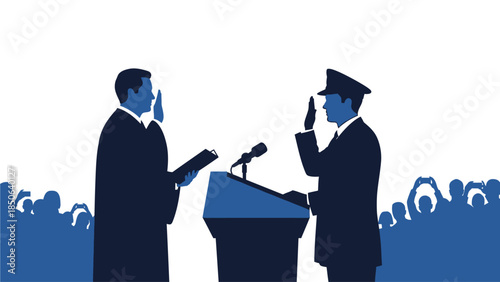 Graduate Taking Oath During Ceremony with Administrator