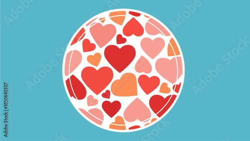 Heartfelt Emotions Expressed Through Colorful Illustrations in a Circular Composition