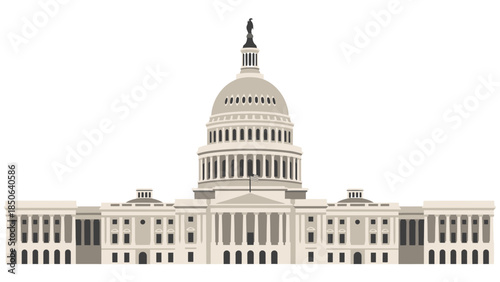 Capitol Building illustration showcasing architectural design and government institution in Washington D.C.