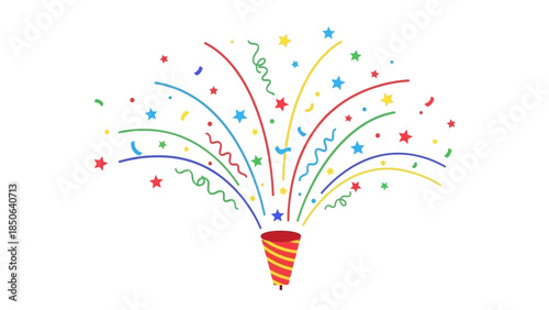 Vibrant Celebration Firework Explosion in Party Popper