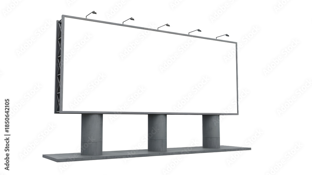 Obraz premium Empty billboard advertising space isolated on transparent background