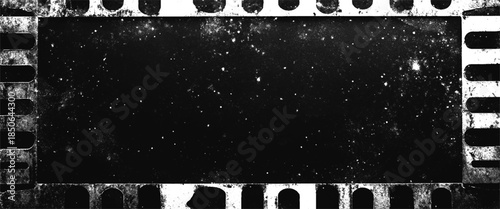 Vector vintage film strip with grunge grain noisy texture and scratches, vintage aesthetic design	