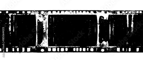 Vector vintage film strip with grunge grain noisy texture and scratches, vintage aesthetic design	