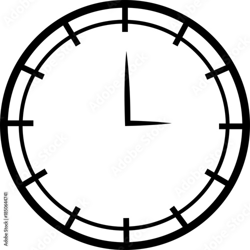 Clock icon with analog wall clocks and stopwatch timer symbols in black line and outline style, time measurement watch pictogram pack for schedule alarm countdown UI design