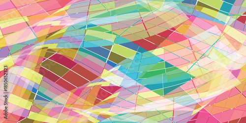 曲線　カラフル　模様　幾何学　背景