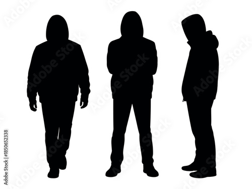 Silhouettes of Three Anonymous People