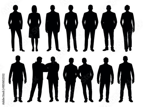 Silhouettes of Business People Standing