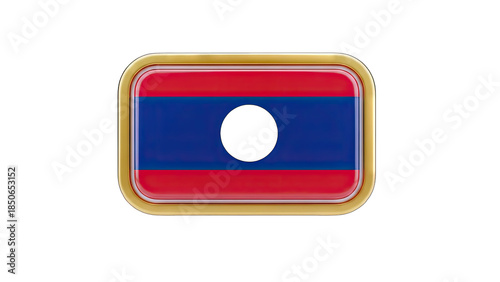 Laos Flag Icon with Gold Frame on White Background Free Download Laos Flag Icon with Gold Frame on White Background - GFXLoad