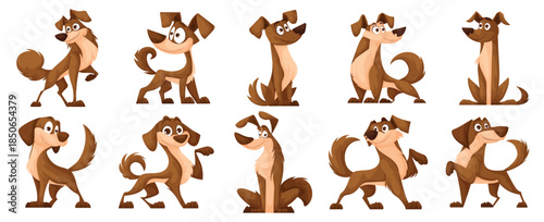 cute dogs set cartoon characters of dogs or puppies create 