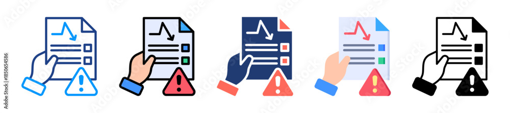Obraz premium Failure Report Icon Sheet Multiple Style Collection 
