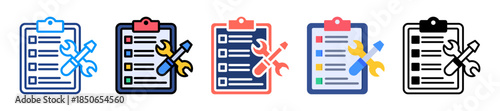 Maintenance Plan Icon Sheet Multiple Style Collection 