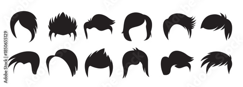 hairstyle icons set