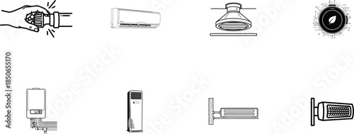 Collection of industrial and mechanical icons