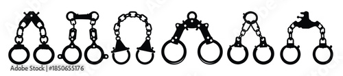 handcuffs silhouette clip art set handcuff black silhouette