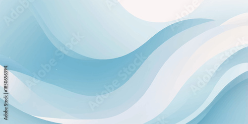 Abstract blue wave design vector background with light ocean motion pattern