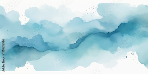 A beautiful summer day featuring a fluffy white cloudscape over a bright mountain landscape with blue sky