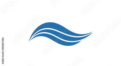 Elegant Blue Wave Symbol Vector Minimalist Design for Water, Clean Energy, and Aquatic Themes