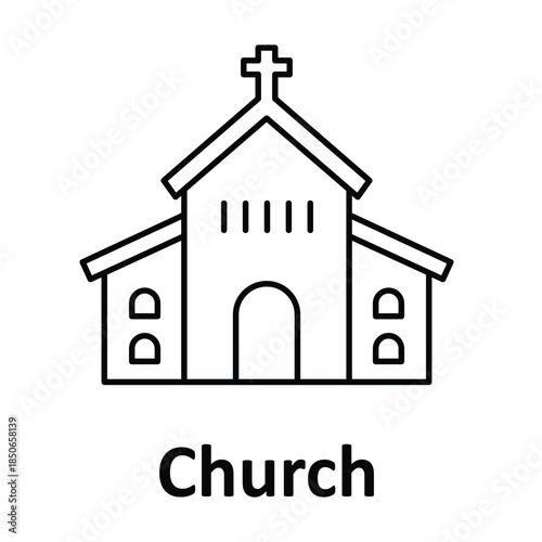Church Vector icon which can easily modify or edit