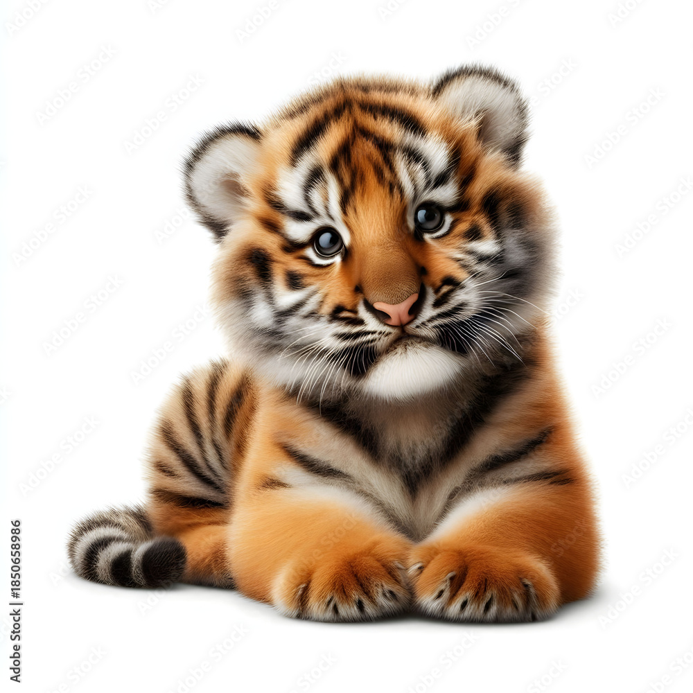Fototapeta premium bengal tiger isolated on white background