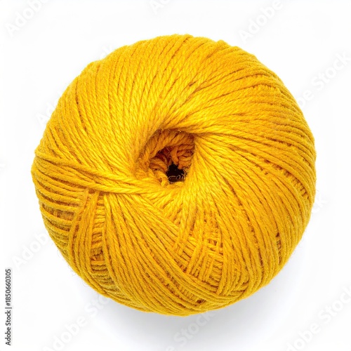 Close-up of a bright yellow ball of yarn