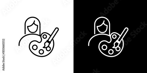 Artist with Palette and Brush - Creative Icon for Art and Design Projects