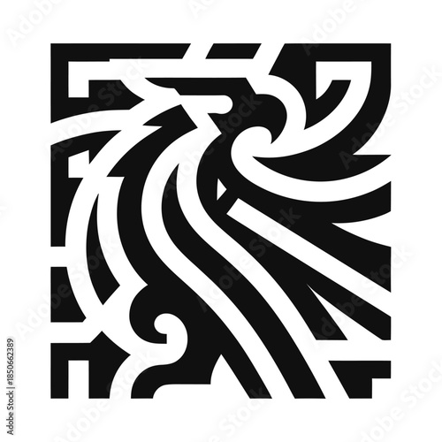 Simple Griffin Logo With Aztec Style