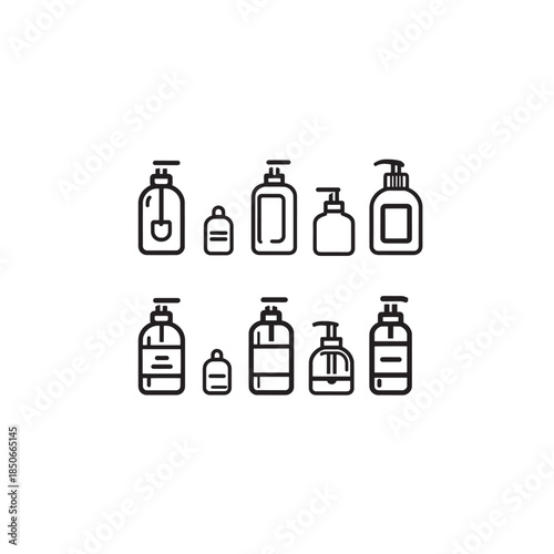 Hand Sanitizer line art kills germs keeps you safe