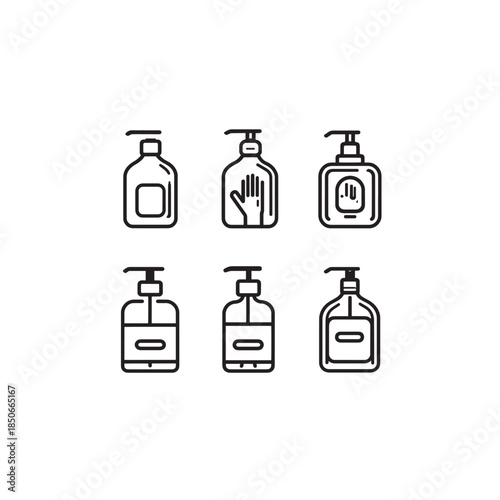 Hand Sanitizer line art protects your hands every day