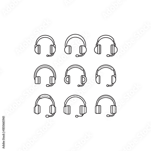 Headset Discover Comfort And Style In Audio Devices Line Art