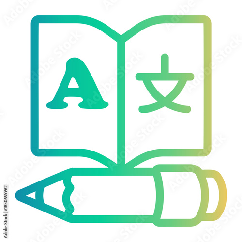book Line Gradient Icon