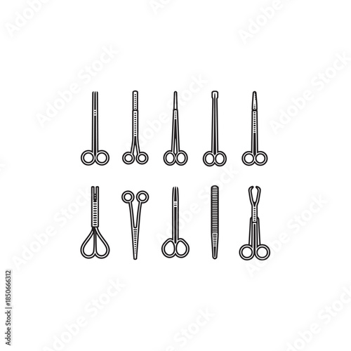 First Forceps line art minimal clean healthcare design