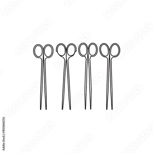 First Forceps line art simple outlined anatomy study