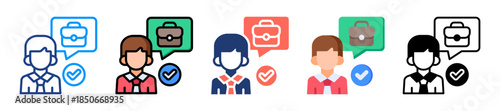 Job Candidate Icon Sheet Multiple Style Collection 