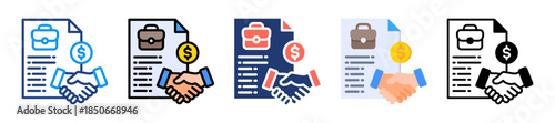 Work Agreement Icon Sheet Multiple Style Collection 