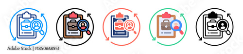 Hiring Process Icon Sheet Multiple Style Collection 