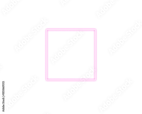 Empty pink square frame isolated on transparent background
