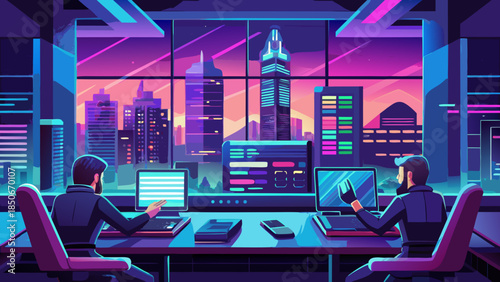 Modern office with city view