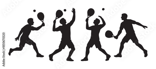 silhouette of padel man pose