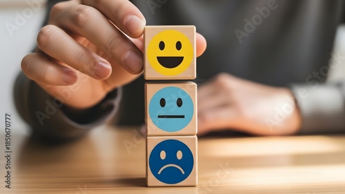 Emotional expression with wooden blocks