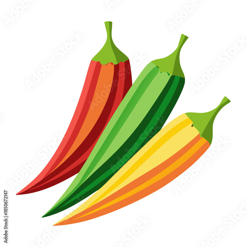 okra on white background 